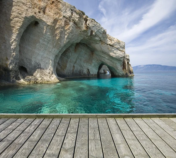 Jetty with beautiful caves Royalty Free Stock Images