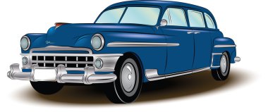 Retro araba mavi