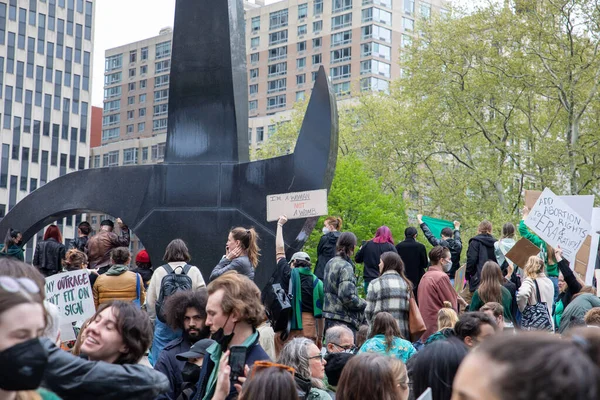 Mladá Žena Držící Foley Square New York Usa 2022 Protestující — Stock fotografie