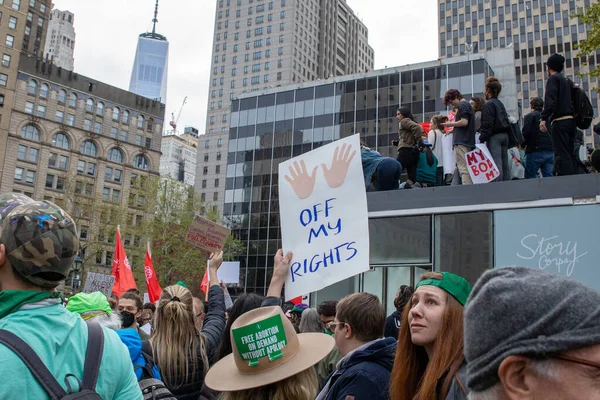 Foley Meydanı New York Abd 2022 Protestocuları Üzerinde Eller Haklarımdan — Stok fotoğraf
