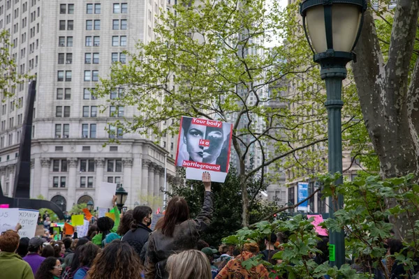 Foley Square New York Usa 2022 Protestující Držící Cedule — Stock fotografie