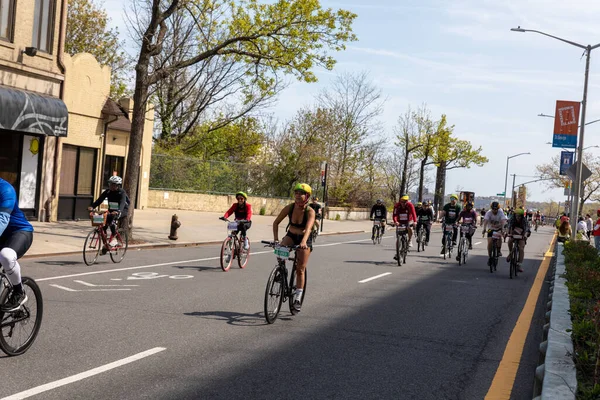 Cyklister Deltar Fem Boro Bike Turné Staten Island New York — Stockfoto