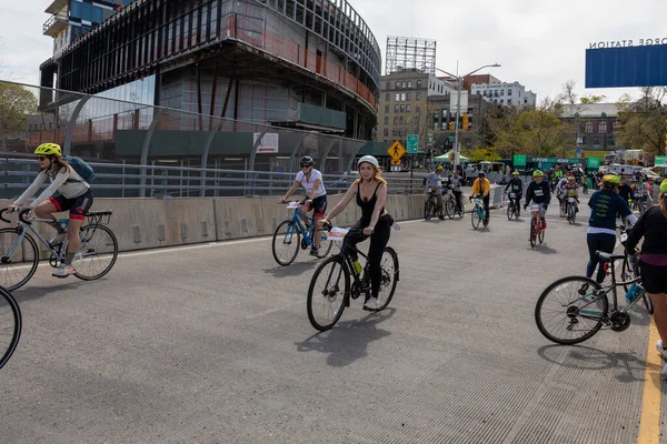 Cyklister Deltar Fem Boro Bike Turné Staten Island New York — Stockfoto