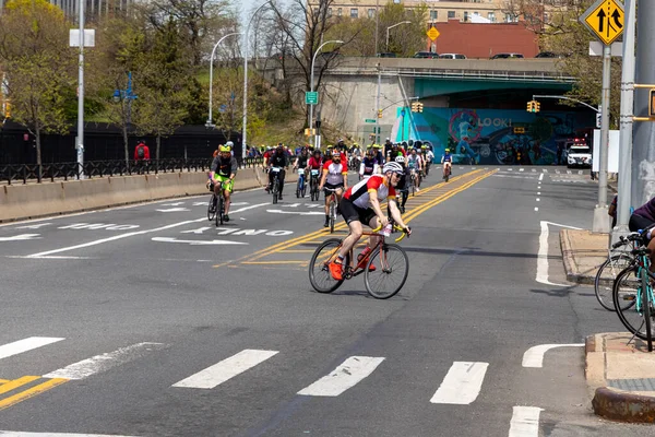 Cyklister Deltar Fem Boro Bike Turné Brooklyn — Stockfoto
