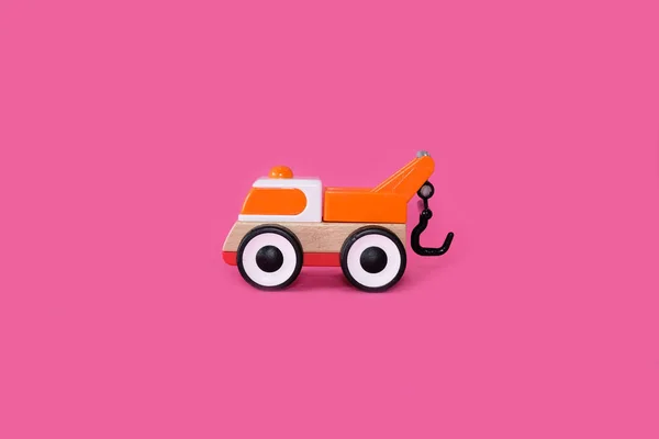 Childrens Toy Car Bright Pink Background High Quality Photo — Photo