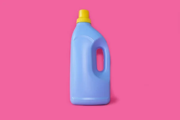 Bottle Washing Powder Bright Pink Background High Quality Photo — Stockfoto