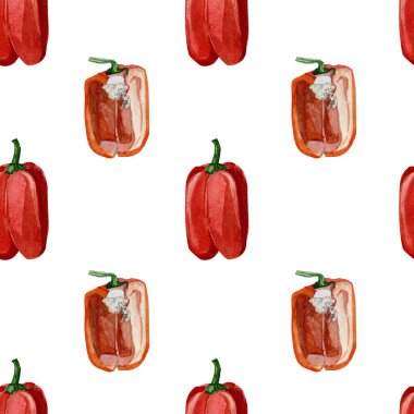 Suluboya kusursuz desenli tatlı kâğıt. El boyası kırmızı sebze. Tekstil kumaşı ve ambalaj kağıdı, tekstil kumaşı, web sayfası tasarım yemek kitabı, menü.