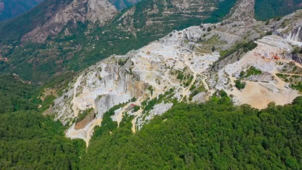 Langsame Luftaufnahme Eines Marmorbruchs Den Apuanischen Alpen Carrara Italien Drohnenschuss — Stockvideo