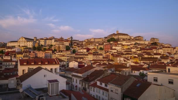 Beau Timelapse Jour Comme Nuit Coimbra Centre Ville Portugal Coucher — Video