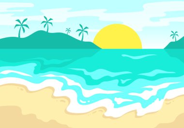 Yaz adası kumsal arka plan tasarımı