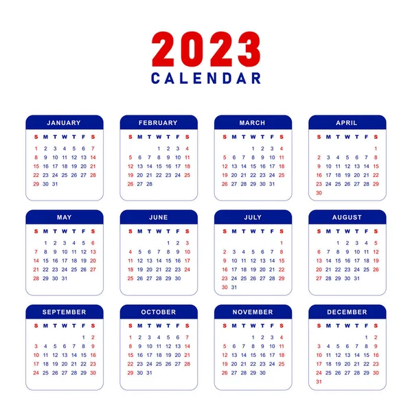 mavi 2023 takvim vektör tasarımı