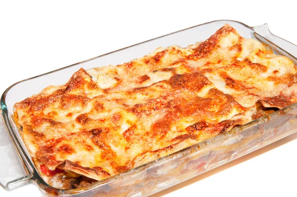Lasagna isolated — Stock Photo, Image