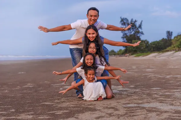 Gelukkige Aziatische Diversiteit Generatie Familie Hebben Plezier Samen Met Open — Stockfoto
