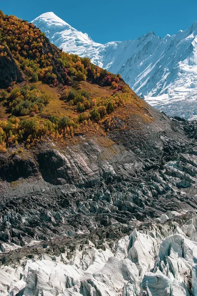 Minapin Glaciar Textura Close Rakaposhi Montanha Gilgit Paquistão — Fotografia de Stock