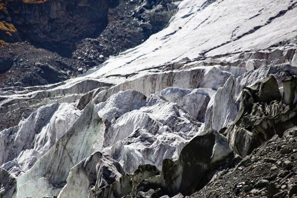 Geleira Minapina Vista Para Montanha Rakaposhi Karakoram Paquistão — Fotografia de Stock