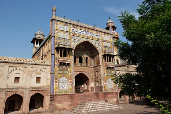 Lahore Pakistan September 2021 Wazir Khan Mosque Masjid Facade Wall — Stock Photo, Image