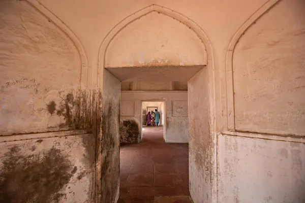 Лахор Пакистан Сентябрь 2021 Детали Интерьера Мечети Бадшахи Мечеть Эпохи — стоковое фото