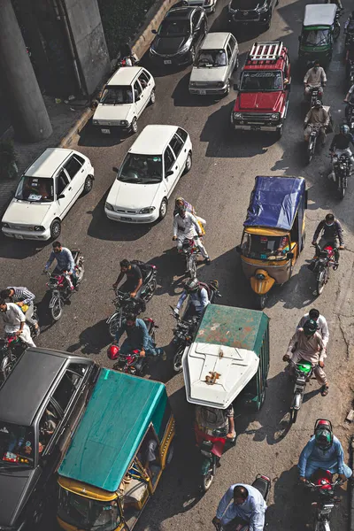Rawalpindi Pakistan September 2021 Busy Street Rawalpindi Traffic Jam Rawalpindi — Stock Photo, Image