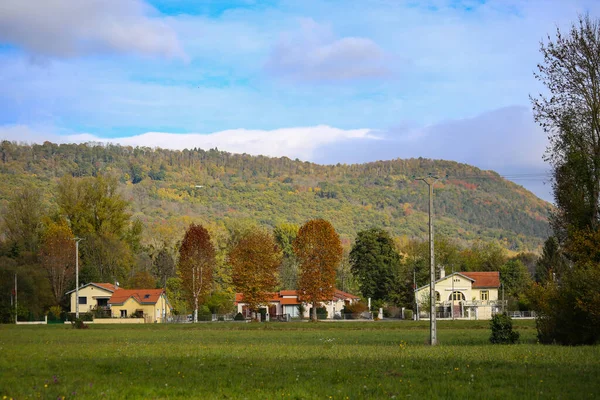 Loures Barousse Francia Noviembre 2021 Hermoso Paisaje Otoñal Campo Granja —  Fotos de Stock