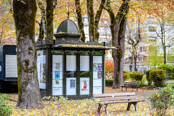 Luchon France November 2021 Beautiful Autumn Pavilion Park Luchon Pyrenees — Stock Photo, Image