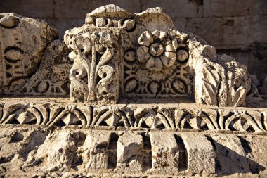 BAALBEK, LEBANON - Ekim 2018: Baalbek Roma kalıntıları, antik Roma kenti Baalbek, Lübnan