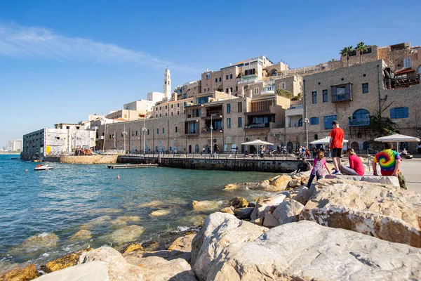 Jaffa Israel Грудень 2019 Boats Jaffa Port Old Town Tel — стокове фото