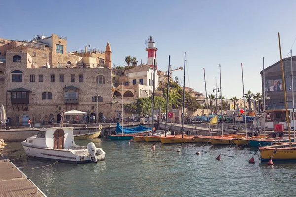 Jaffa Israel Prosinec 2019 Lodě Přístavu Jaffa Staré Město Tel — Stock fotografie