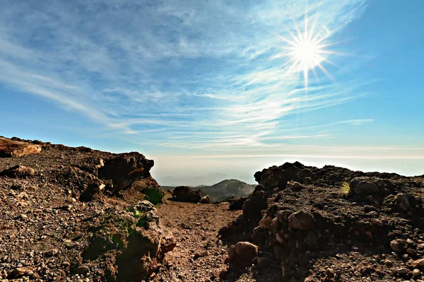 Hang Des Vulkans Ätna Mit Dampf Aus Dem Krater Sizilien — Stockfoto