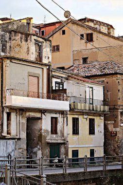 Günbatımında eski Pizzo kasabası, Calabria, İtalya