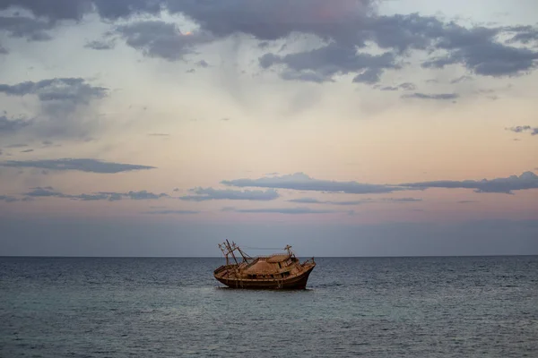 Marsa Alam Egypt December 2021 Fishing Wooden Ship Wreckin Marsa — Foto Stock