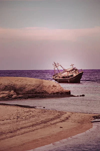 Marsa Alam Egypt December 2021 Fishing Wooden Ship Wreckin Marsa — Stock Fotó