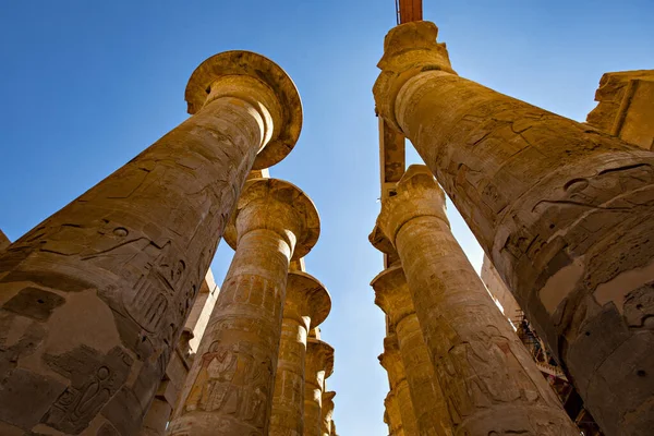 Luxor Egypt December 2021 Pillars Karnak Temple Luxor Egypt — стокове фото