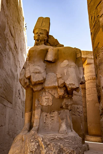 Louxor Égypte Décembre 2021 Piliers Dans Temple Karnak Louxor Égypte — Photo