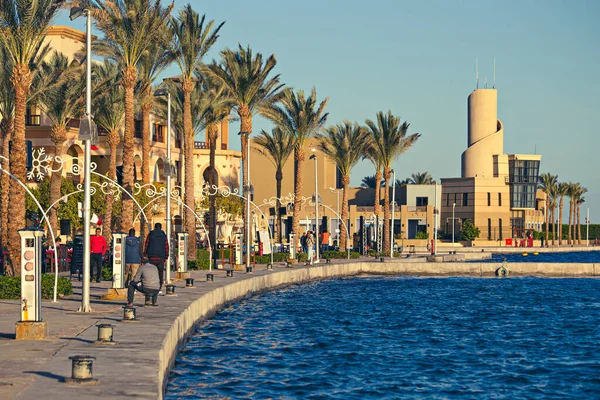 Port Ghalib Egipto Diciembre 2021 Hermosas Casas Estilo Árabe Port — Foto de Stock