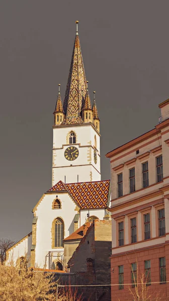 Sibiu Romania March 2022 Lutheran Cathedral Saint Mary Sibiu Romania — Stock Photo, Image