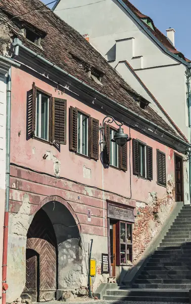 Sibiu Romania Marzo 2022 Casco Antiguo Sibiu Casas Antiguas Coloridas — Foto de Stock