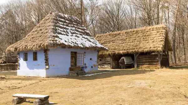 Sibiu Rumunia Marzec 2022 Tradycyjny Wiejski Dom Astra Folk Museum — Zdjęcie stockowe