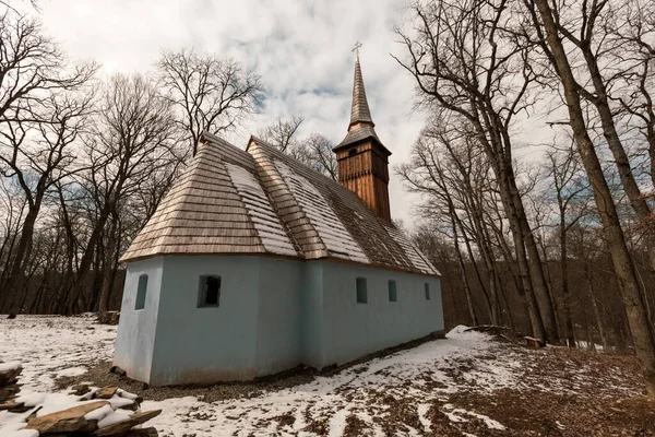 Sibiu Rússia Março 2022 Igreja Tradicional Aldeia Campo Romeno Astra — Fotografia de Stock