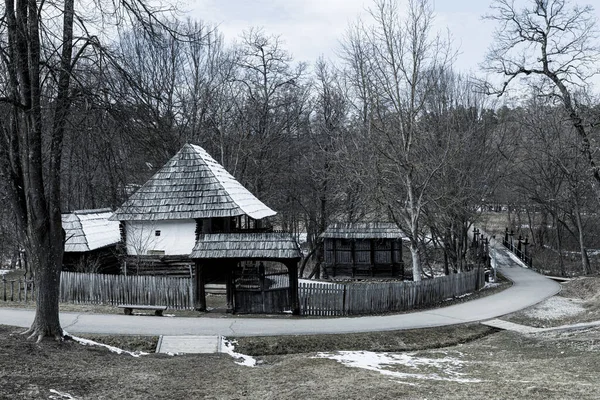 Sibiu Roumanie Mars 2022 Maison Campagne Traditionnelle Dans Musée Folklorique — Photo