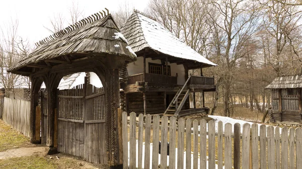 Sibiu Rumunia Marzec 2022 Tradycyjny Wiejski Dom Astra Folk Museum — Zdjęcie stockowe