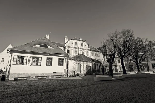 Sibiu Ρουμανία Μάρτιος 2022 Παλιά Πόλη Του Sibiu Παραδοσιακά Πολύχρωμα — Φωτογραφία Αρχείου