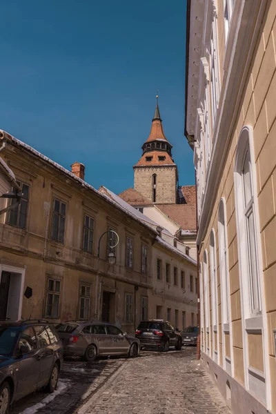 Brasov Rumänien März 2022 Straße Und Alte Häuser Der Altstadt — Stockfoto