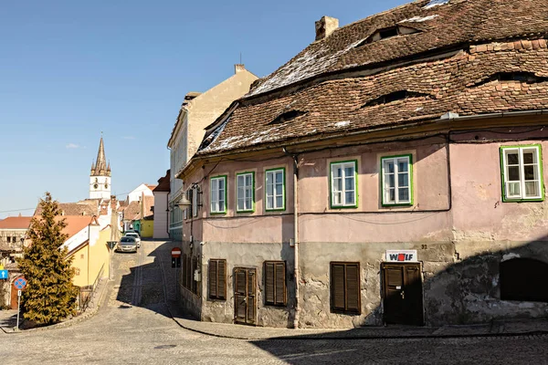 Sibiu Rumänien März 2022 Altstadt Von Sibiu Traditionelle Bunte Alte — Stockfoto