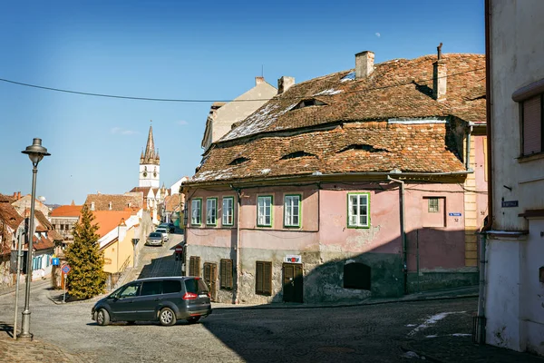 Sibiu Romania March 2022 Old Town Sibiu Traditional Colorful Old Stock Image