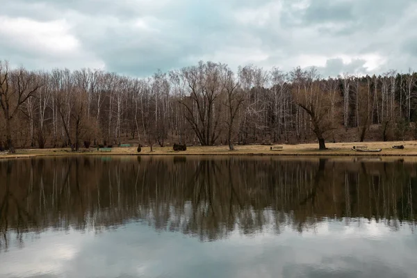 Lake Landscape Botanical Garden Chisinau Moldova — Stock Photo, Image