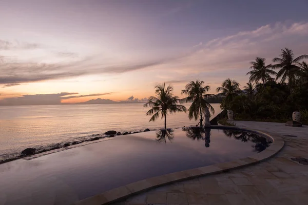 Amazing Sunrise Tulamben Swimming Pool Eastern Bali Indonesia — Stock Photo, Image