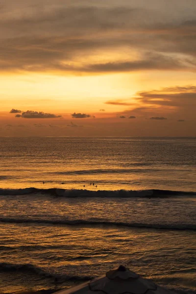 Puesta Sol Bali Playa Uluwatu Indonesia — Foto de Stock