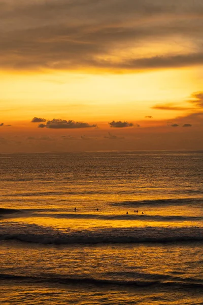 Puesta Sol Bali Playa Uluwatu Indonesia — Foto de Stock
