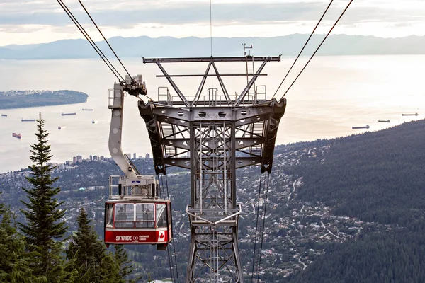 Vancouver Kanada Ekim 2019 Grouse Mountain Skyride Günbatımında Teleferik Kuzey — Stok fotoğraf