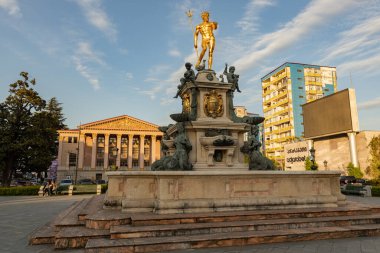 BATUMI, GEORGIA - Mayıs 2022 FNeptun Çeşmesi. Batum. Georgia
